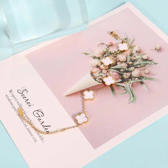 Delicacy Clover Bracelets Necklace Set:Clover Necklaces Clover Bracelet Women Li - Picture 5 of 6